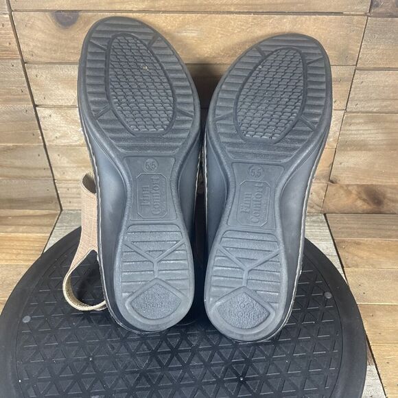 Finn Comfort Sandals Womens US 8 Strappy Flats Hook & Loop Brown Leather UK 5.5 - Picture 9 of 10